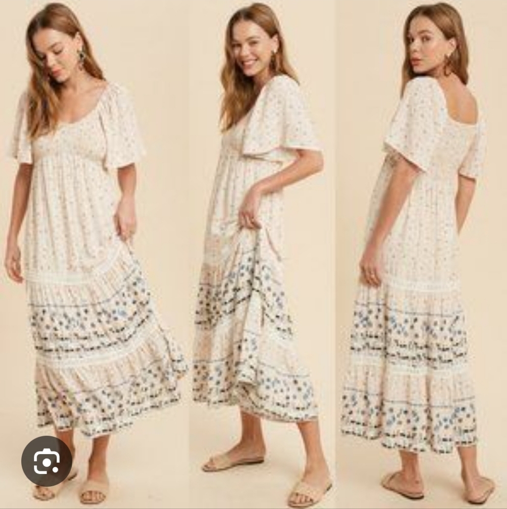 Elegant Cream Maxi Dress